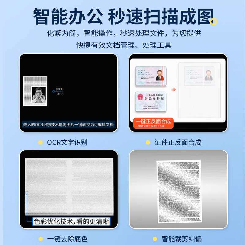 科密 CM900 高拍仪1200万像素扫描仪 A4办公文档资料照片优化OCR