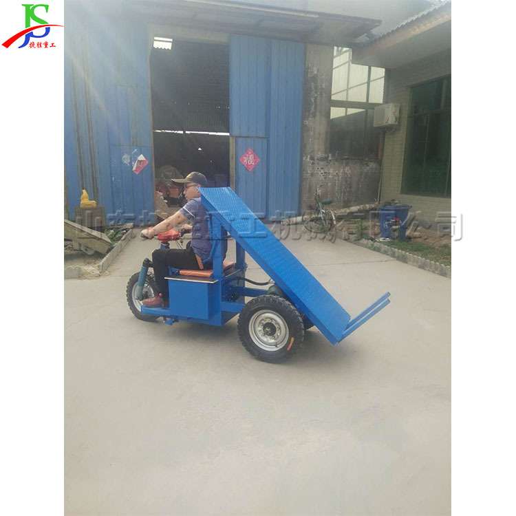 电动三轮平板拉砖车 座驾式工地手摇自卸背砖车 窑厂拉砖翻斗车