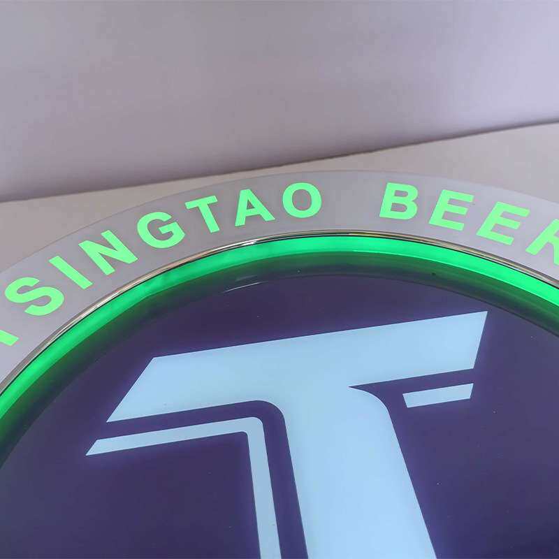 外贸酒吧宣传灯箱LED高清展览灯箱青岛LOGO闪动发光瓶盖模型灯箱