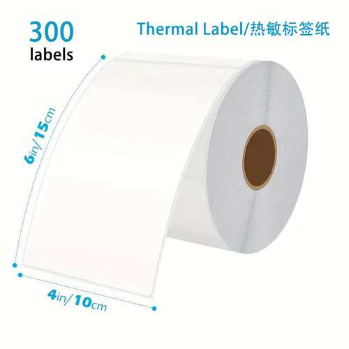 跨境三防热敏不干胶标签纸快递驿站4inch*6inch*300pcs in Roll