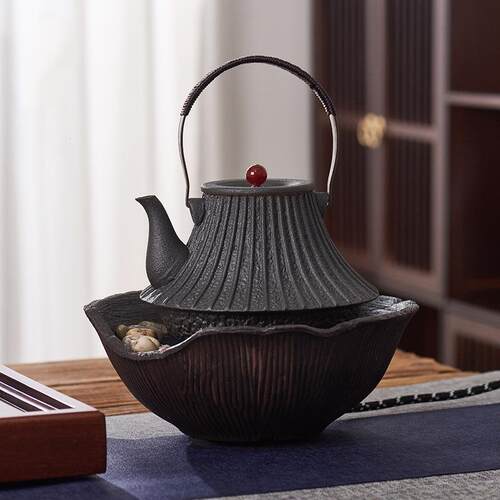 岳恒电陶炉煮茶家用小型煮茶炉复古茶艺炉陶壶煮茶器烧水炉泡茶炉