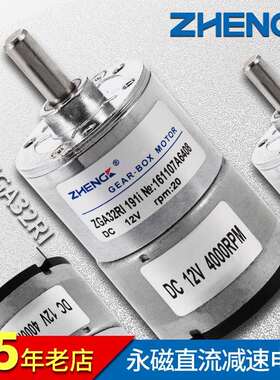 ZHENGK正科 ZGA32RI/RB/RV/RO微型电机直流减速电机中心轴12V 24V