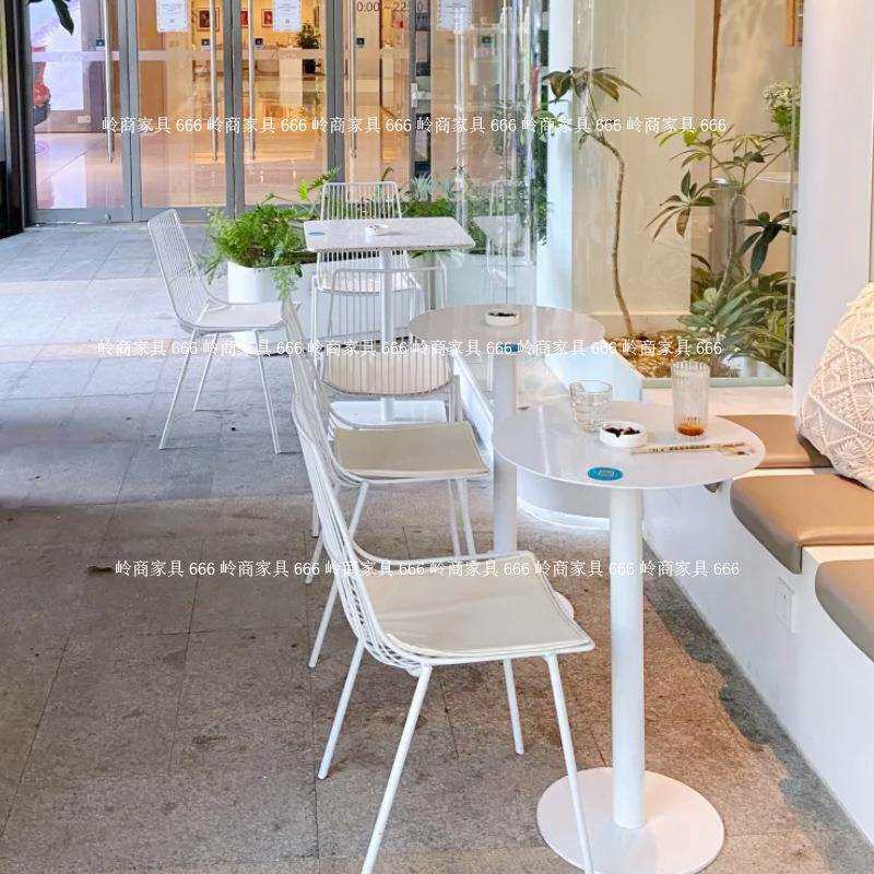 田园风镂空靠背椅麻辣烫小吃店个性餐桌椅组合奶茶店铁艺商用椅