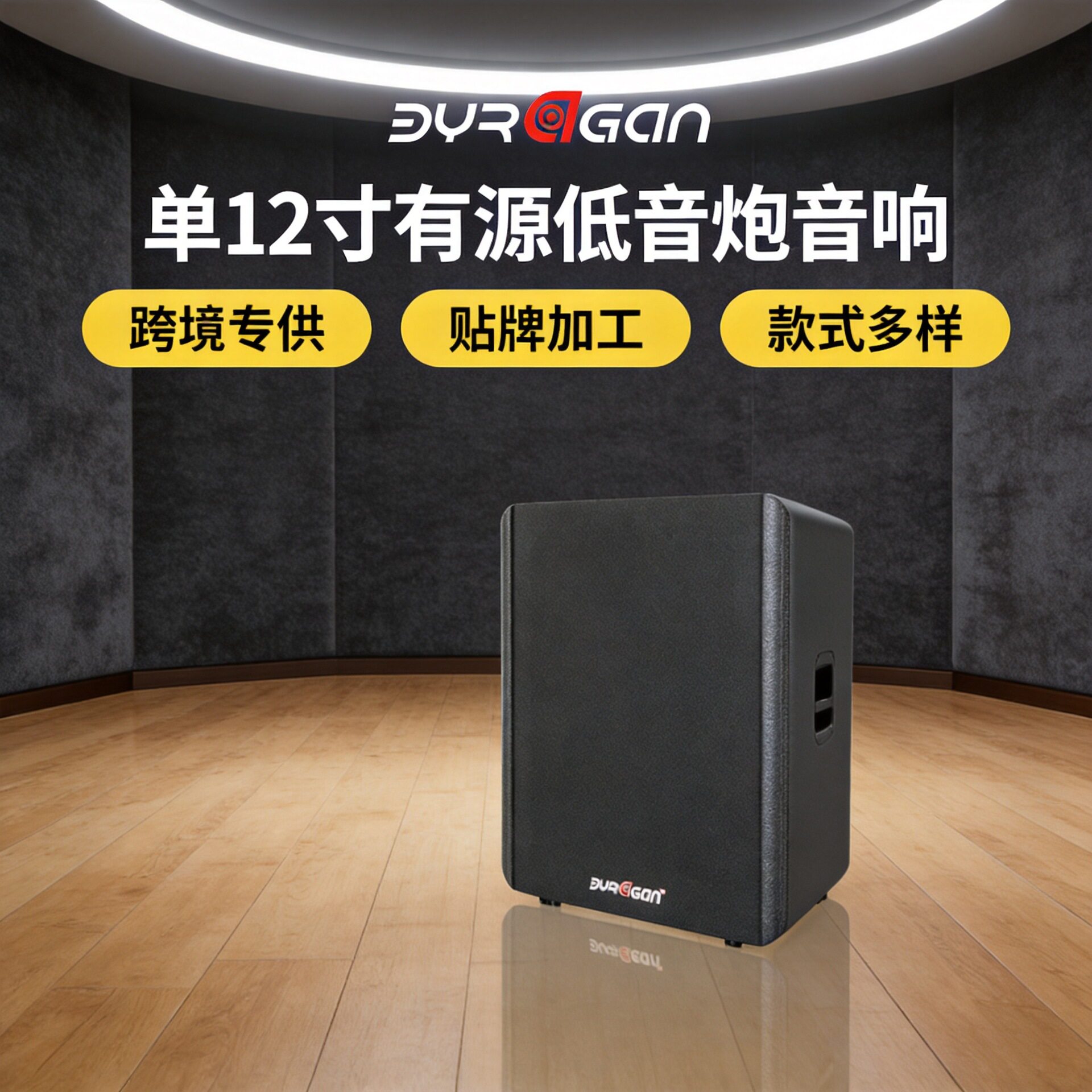 别墅影音房低音炮音响单12寸有源会议室舞蹈室重低音
