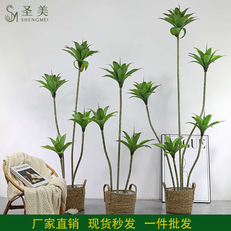 仿真睡莲树落地绿植盆栽假植物橱窗造景室内落地客厅装饰假树摆件