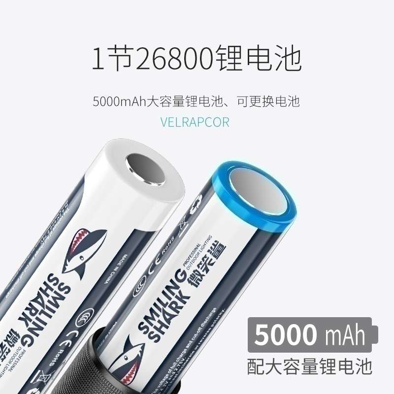 数字电显随身夜光伸缩变焦铝合金手电筒便携式户外露营巡逻照明