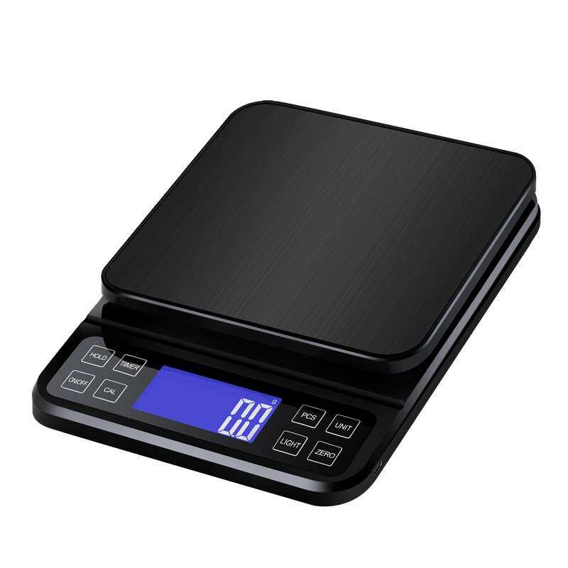 跨境不锈钢电子厨房秤15kg 33Lb烘焙水果 蔬菜电子称充电款计数秤
