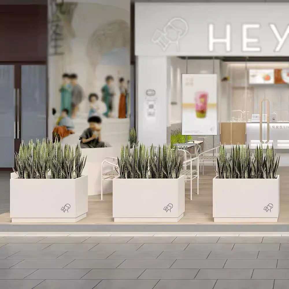 户外铁艺花箱隔断护栏组合咖啡厅奶茶店花槽外摆围栏种植花架