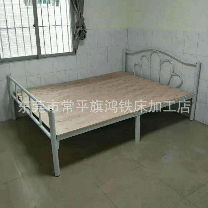 六脚单层儿童铁床 钢制宿舍铁床 圆管公寓员工铁床 单位