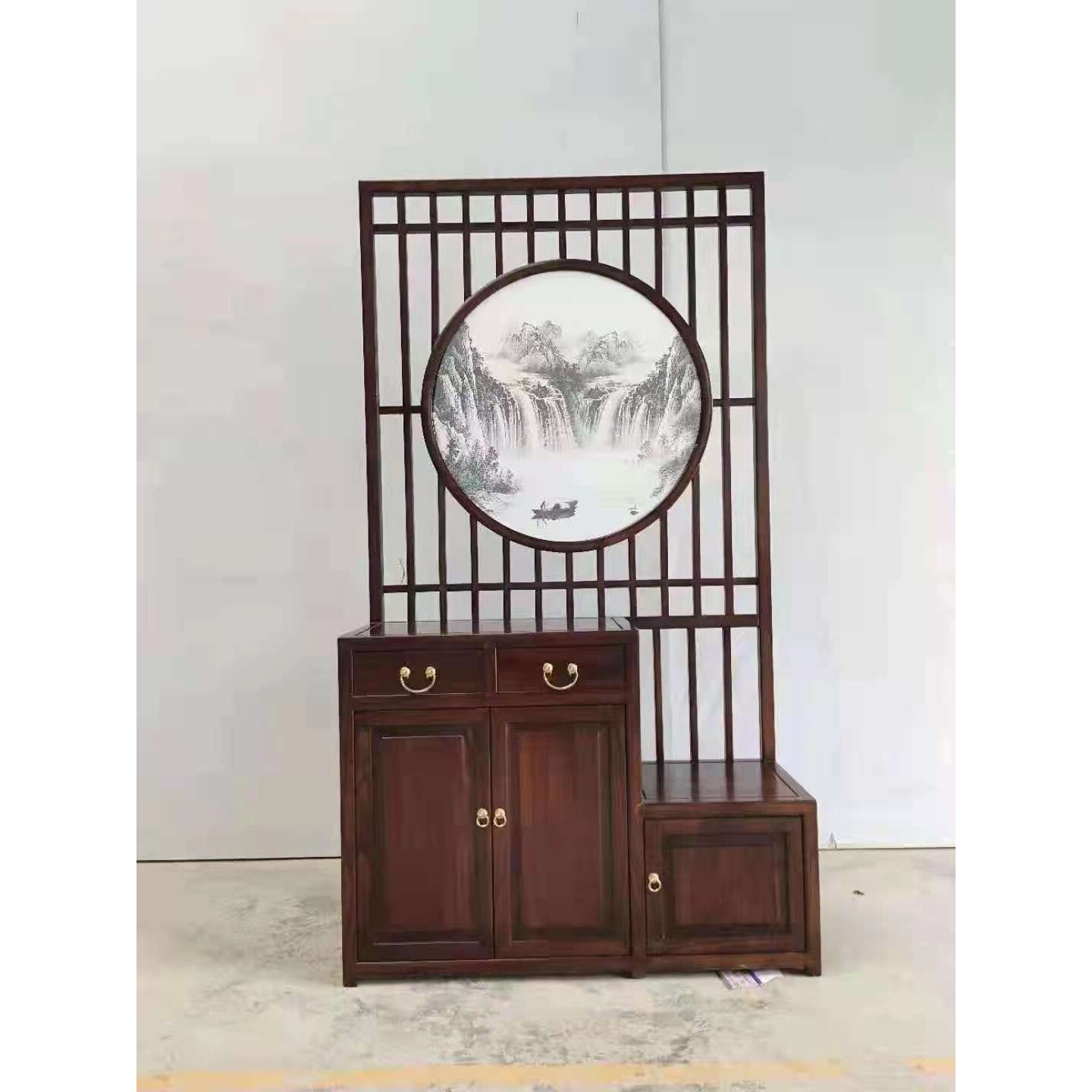新中式屏风隔断装饰客厅现代简约隔断玄关新中式实木屏风座屏