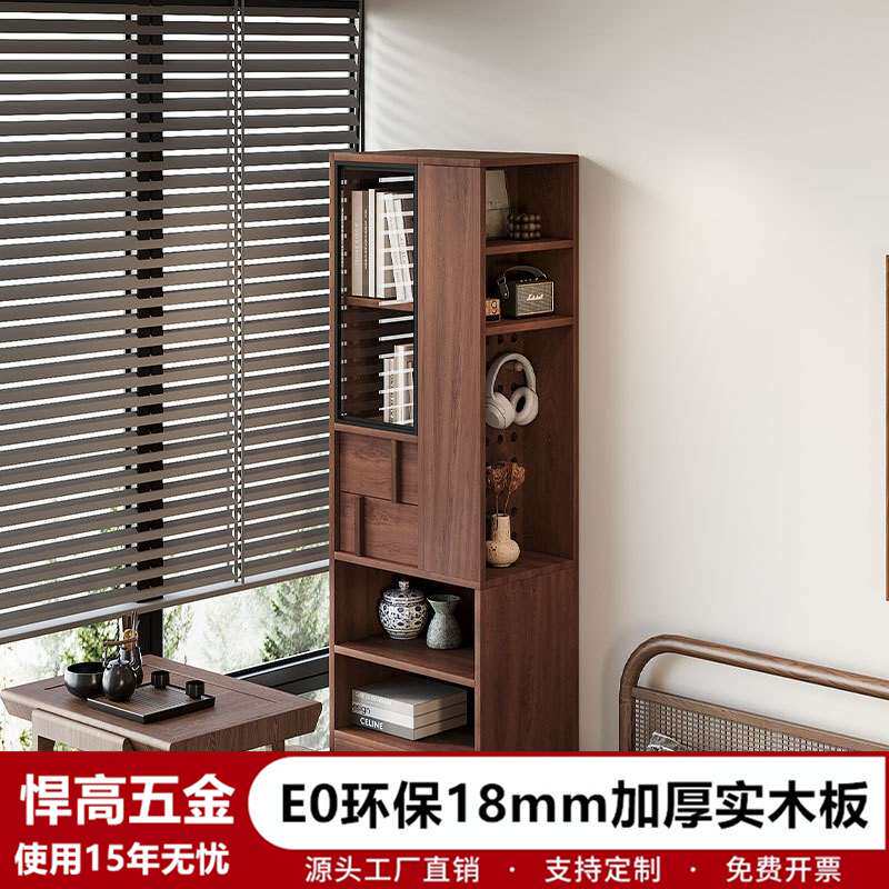 中古风实木飘窗收纳柜阳台储物柜杂物柜卧室窗台拐角柜简约置物柜