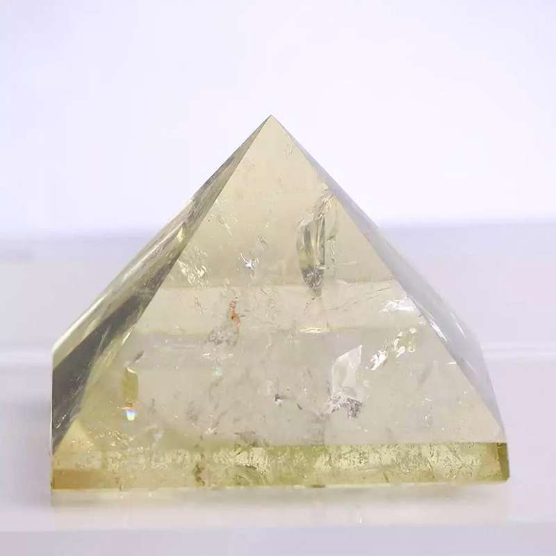 天然黄水晶能量塔巴西黄水晶金字塔家居摆件工艺品 水晶金字塔