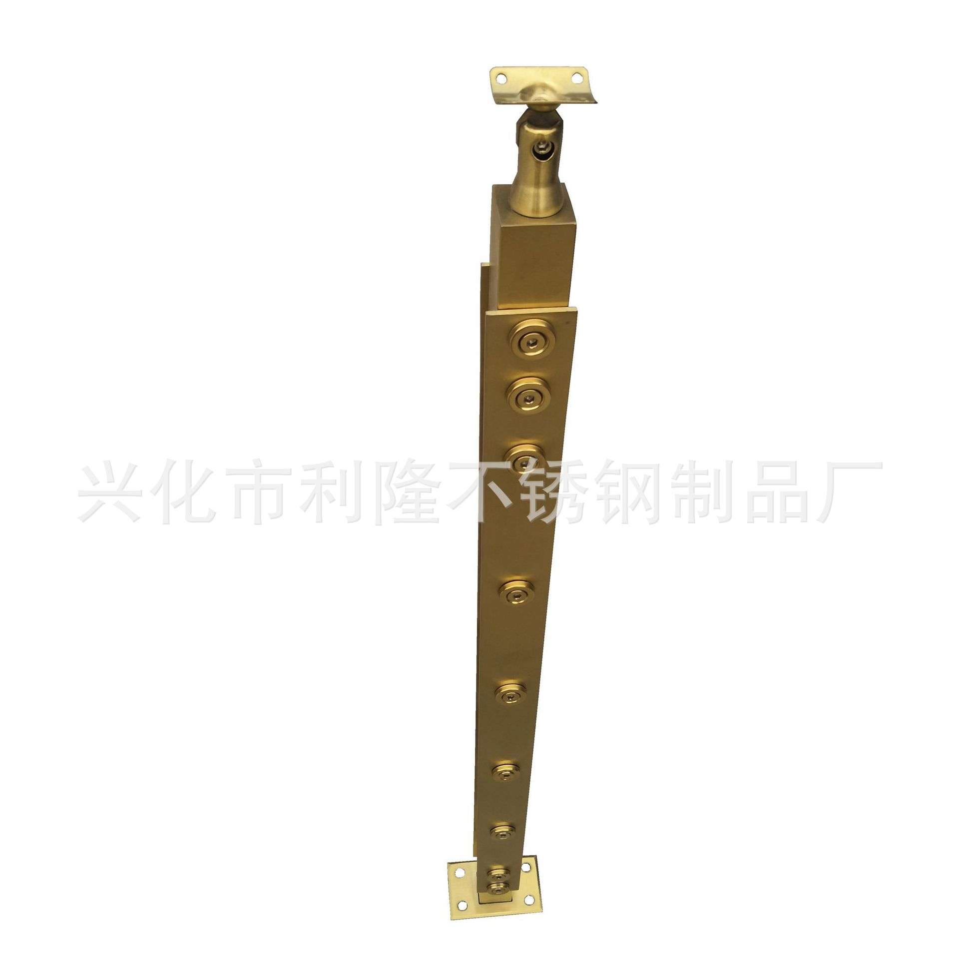 不锈钢双夹片直型扶栏立柱 楼梯菱形立柱  夹玻璃型立柱304#201#