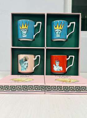 Ginori1735海神之旅海王星蓝色骨瓷马克杯 意大利复古瓷器 咖啡杯