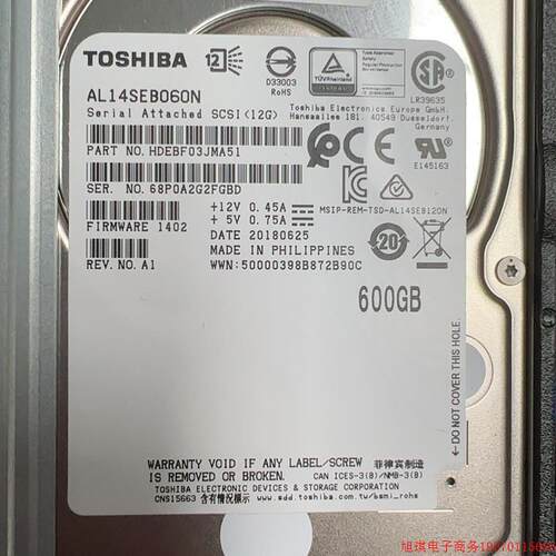 询价议价拍前询价:(议价)Toshiba/东芝AL14SEB060N 600G 10议价议