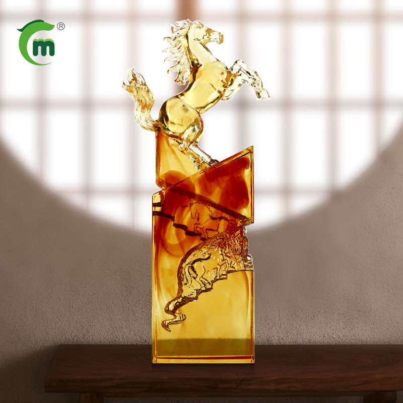 锋明琉璃马摆件送朋友客户同事纪念家居装饰创意工艺品十二生肖马