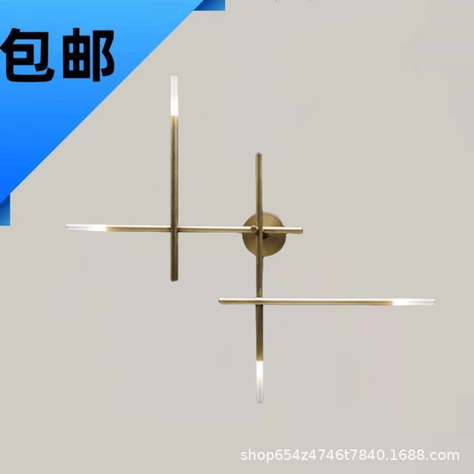 现代简约北欧壁灯创意十字交叉造型设计时尚个性线条客厅装饰壁灯