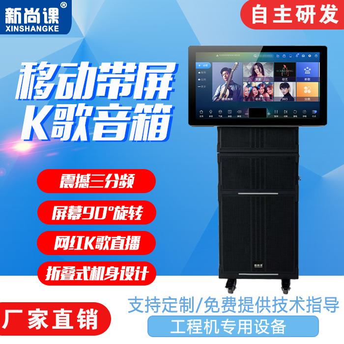 户外广场舞演出带显示屏幕移动卡拉OK便携拉杆视频一体机音箱音响