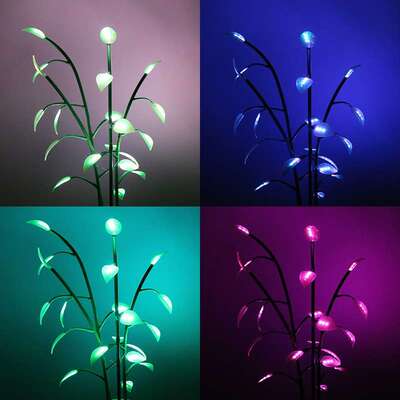跨境The Magical LED Houseplant客厅彩色发光塑料LED植物树叶灯