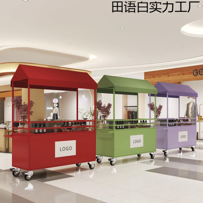 摆摊小推车花车商场促销户外网红夜市小吃移动摊位铁艺集市地摊