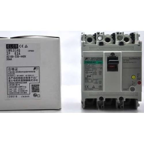 富士漏电断路器EW100EAG3P30MA 50A 60A 75A 100A 30MA 100-500MA