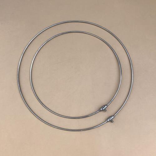 圆形不锈钢一体式实心抄网圈 8mm螺口金属抄网头架子配件不可折叠