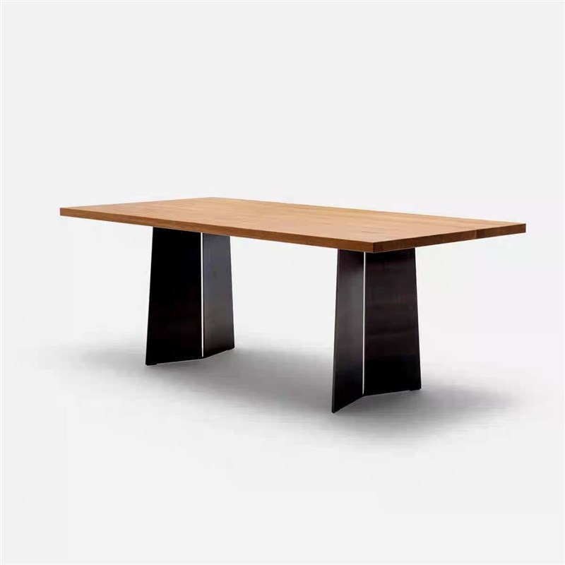 现代简约全实心桌腿支架碳素钢桌架会议J桌脚餐桌脚实木大板支撑