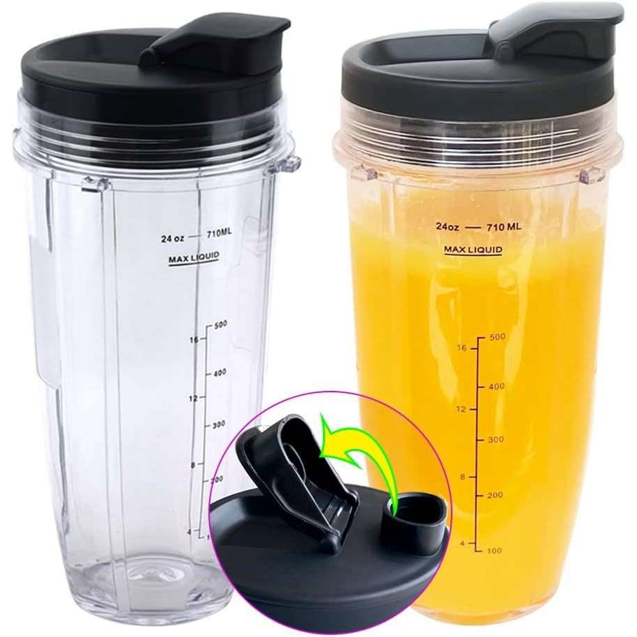 Nutri Ninja 24 OZ盎司替换杯带杯盖和密封盖 适用IQ 系列搅拌机