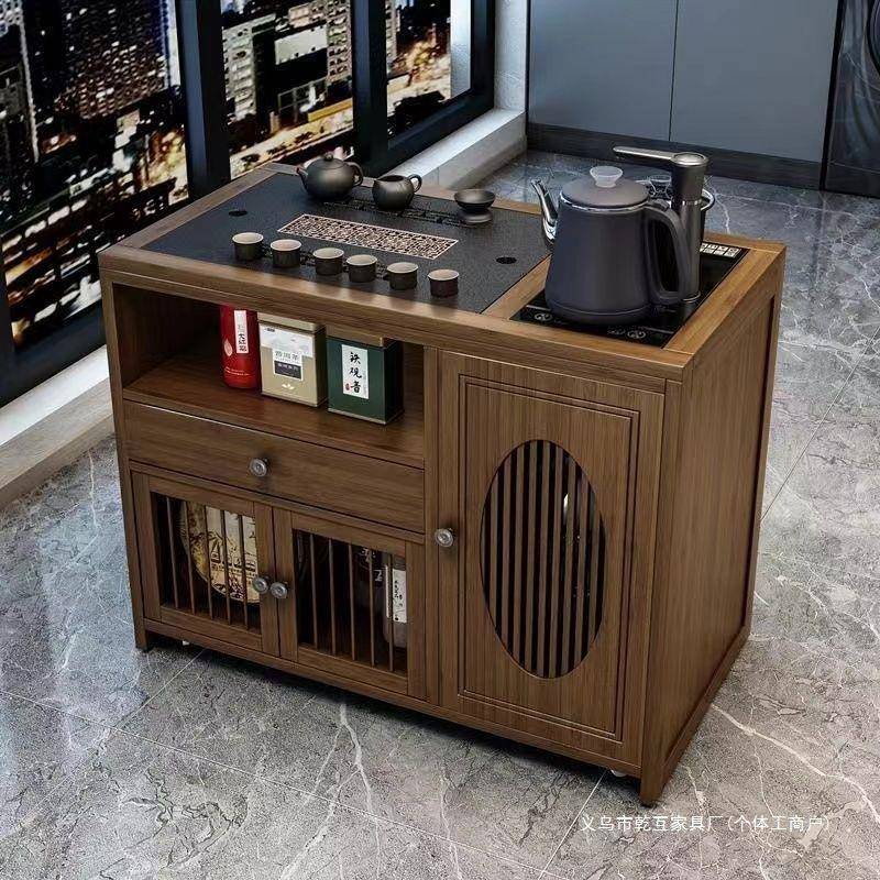 家用移动茶台茶桌小茶茶水带轮茶车功夫水壶茶具一体茶几阳台泡茶