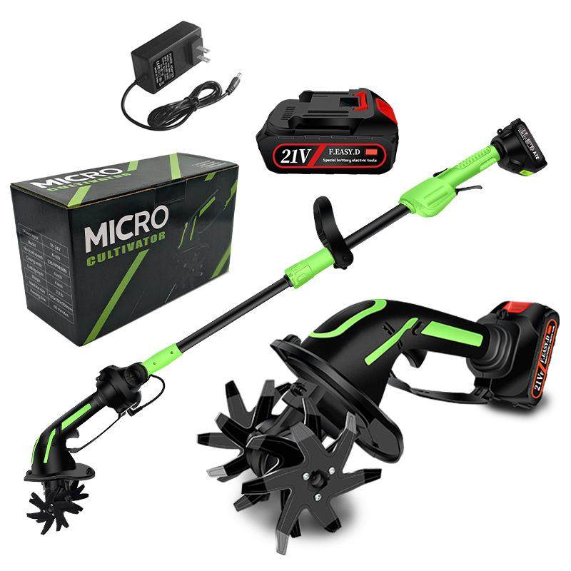 2025新款锂电旋耕机充电式小型微耕机家用种菜种花手持电动松土机
