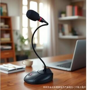 音响宣传广播扩音器功放用鹅颈台面电容会议麦克风6.5m头有线话筒