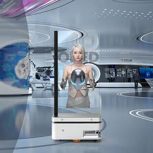 55英寸智能移动AI数字人OLED透明屏虚拟人一体机OLED机器人