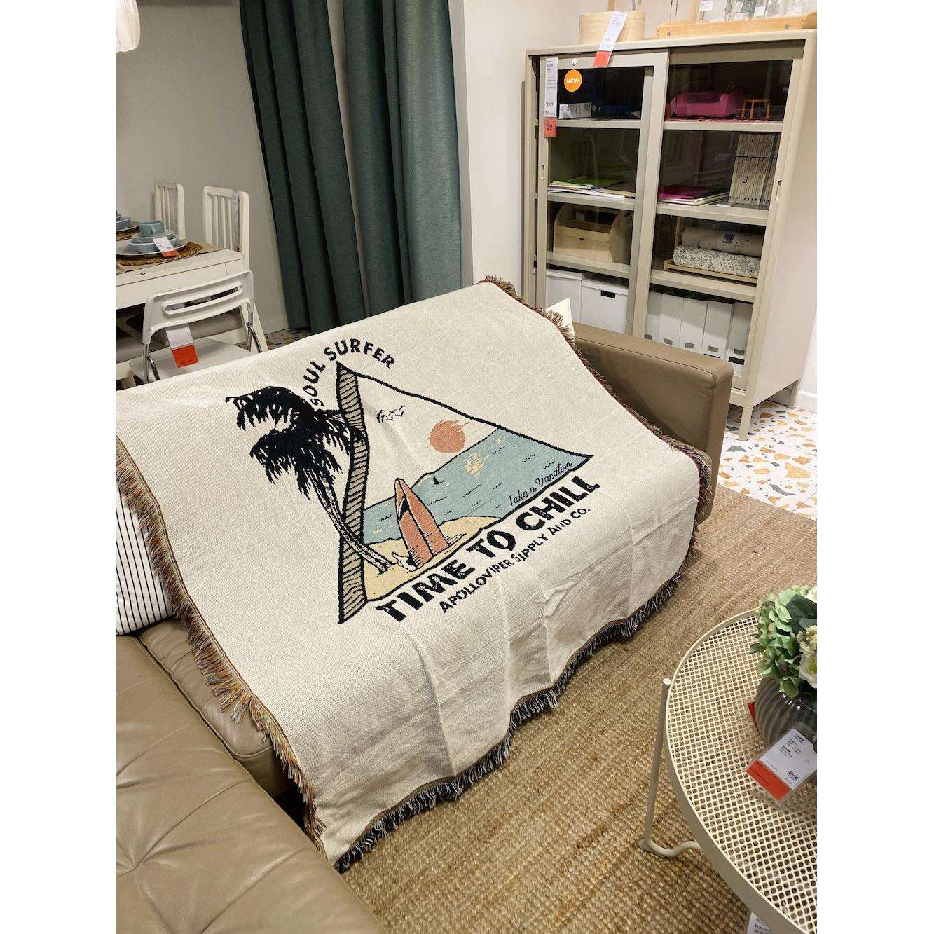 冲浪沙发毯挂毯休闲毯毛毯装饰毯椰岛时光夏日风情camping life