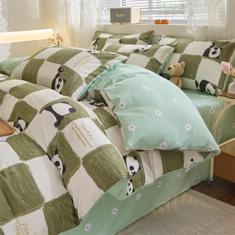 纯棉四件套100全棉被套学生宿舍单人床笠床单三件套床上用品套件4