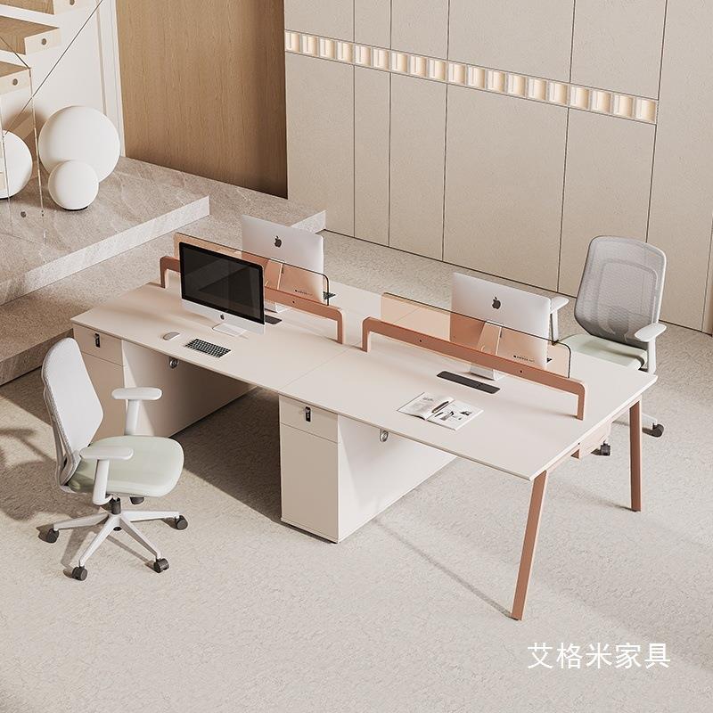 职员办公桌简约现代六4人位6卡座工位办公室家具四双员工桌椅组合