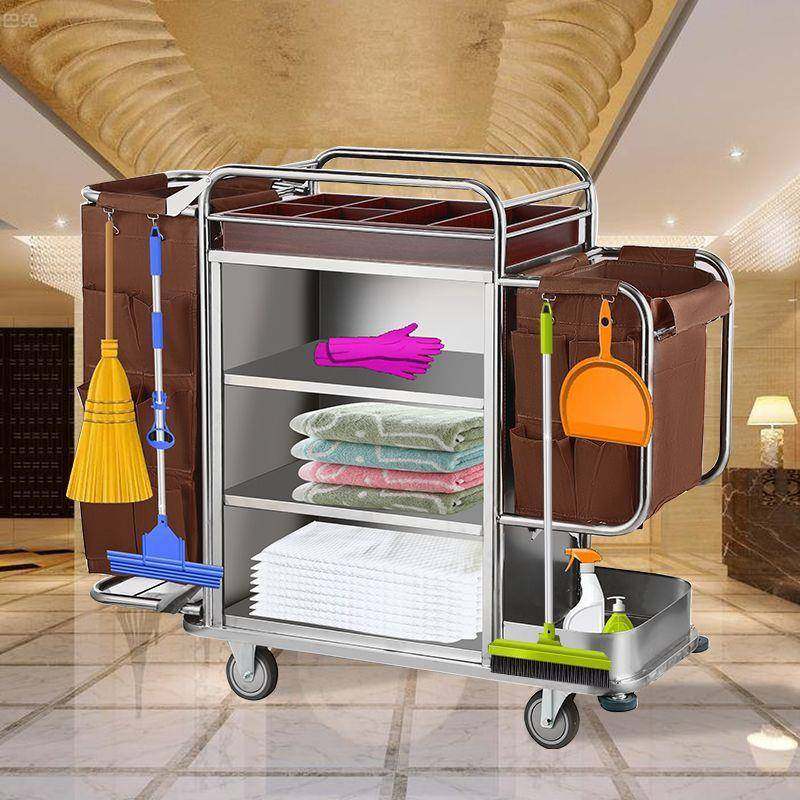 酒店布草车客房清洁车工具车多功能清洁手推车宾馆客房保洁工作车