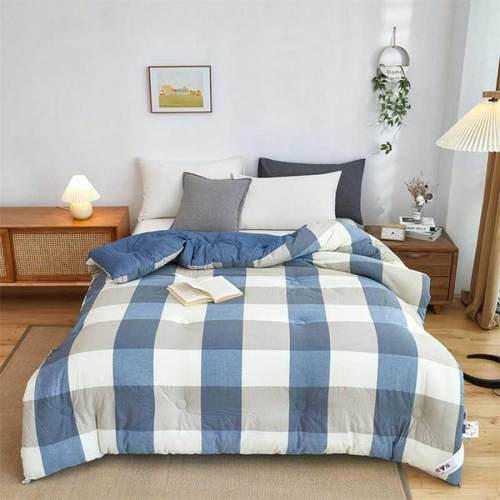 新款秋冬季拼接被子被芯可折叠可水洗简约舒适深度睡眠大豆被子被