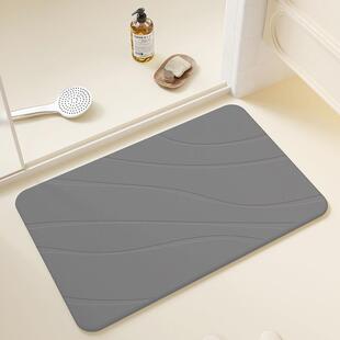 雕刻硅藻泥硬地垫吸水垫卫生间厕所门垫加大尺寸防滑速干浴室地垫