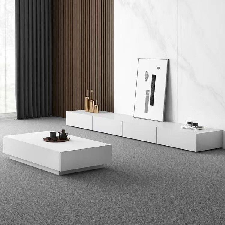 意式轻奢极简岩板电视柜黑色现代简约小户型客厅茶几电视柜子组合