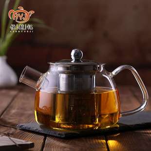 恒越记耐热玻璃茶壶不锈钢茶壶304内胆玻璃花茶壶小号玻璃煮茶壶