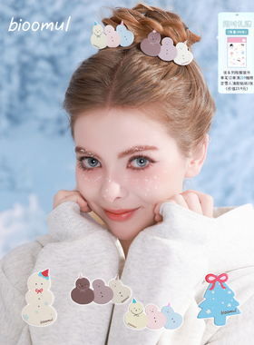 bioomul《Snowman系列》原创雪人亚克力发夹套装冬日可爱刘海夹