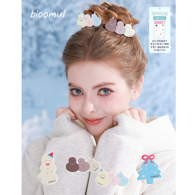 bioomul《Snowman系列》原创雪人亚克力发夹套装冬日可爱刘海夹