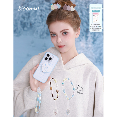 bioomul《Snowman系列》原创雪人亚克力猫眼手机链条手机壳挂链