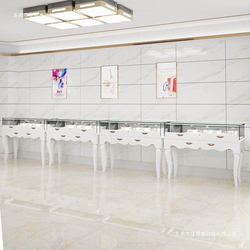 欧式烤漆珠宝展示柜台玉器翡翠饰品首饰商用服装店玻璃柜台展柜