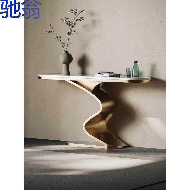 yp7轻奢岩板玄关桌现代简约别墅酒店大堂靠墙端景台过道走廊超窄,鲜花速递/花卉仿真/绿植园艺,割草机/草坪机,淘宝优惠券,粉丝福利购,淘宝优惠卷