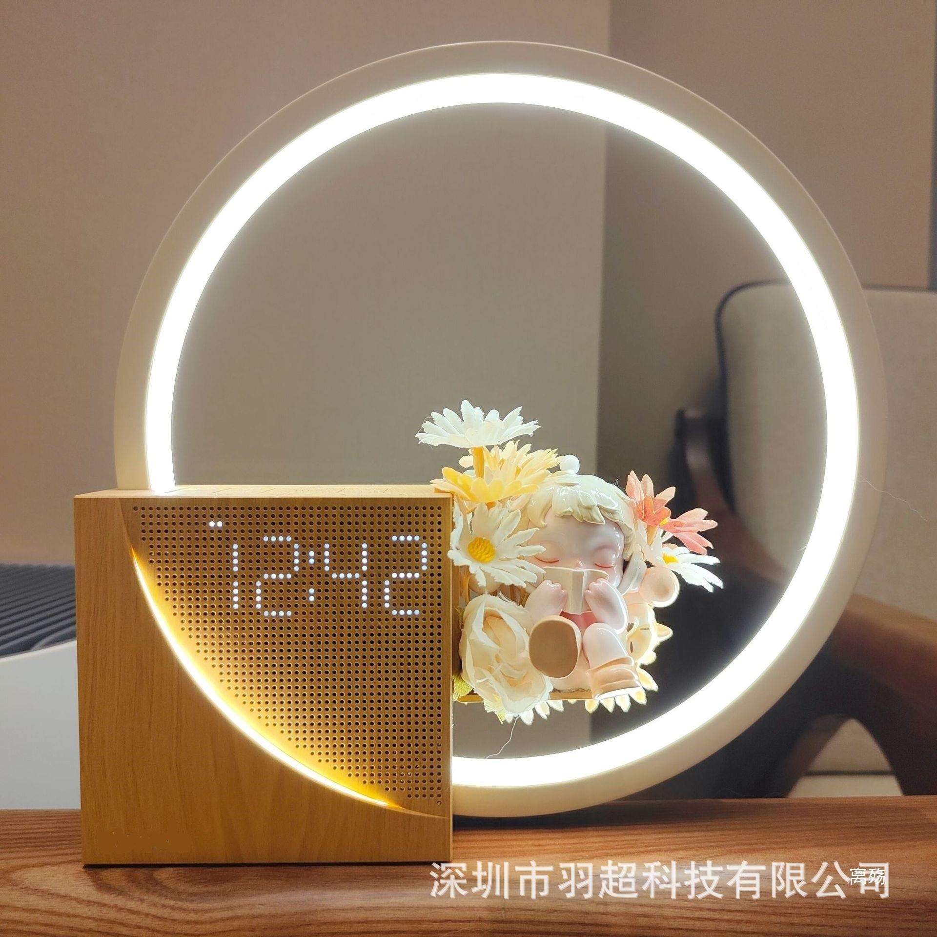 智能小夜灯闹钟白噪音音乐盒起床自然唤醒灯日出模拟床头灯带时间