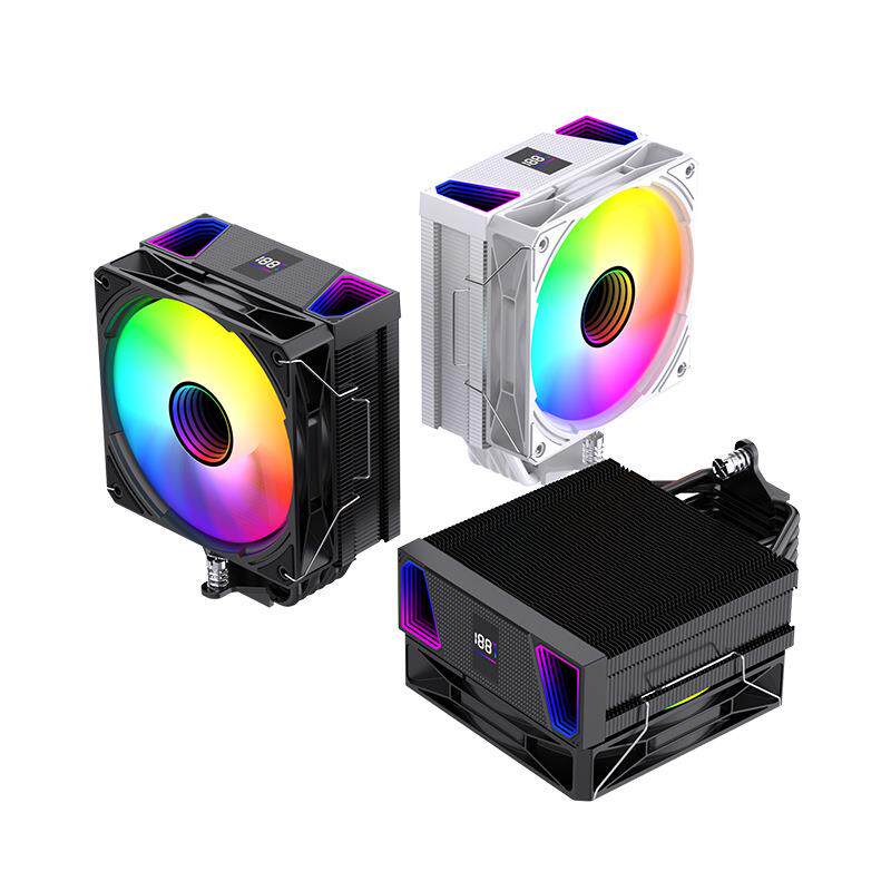 六铜管塔式散热器带温度显示压220W温控全平台通用6热管CPU散热器