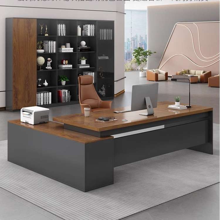 办公桌简约现代办公室家具总经理员工单人桌椅组合大班台老板桌子