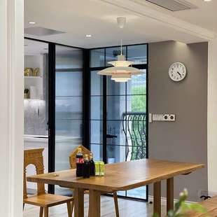 法国白橡木大板桌自然边原木实木餐桌北欧日式饭桌家用