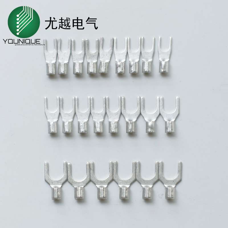 长期供应无绝缘护套叉形端子SNB冷压叉型接线端子